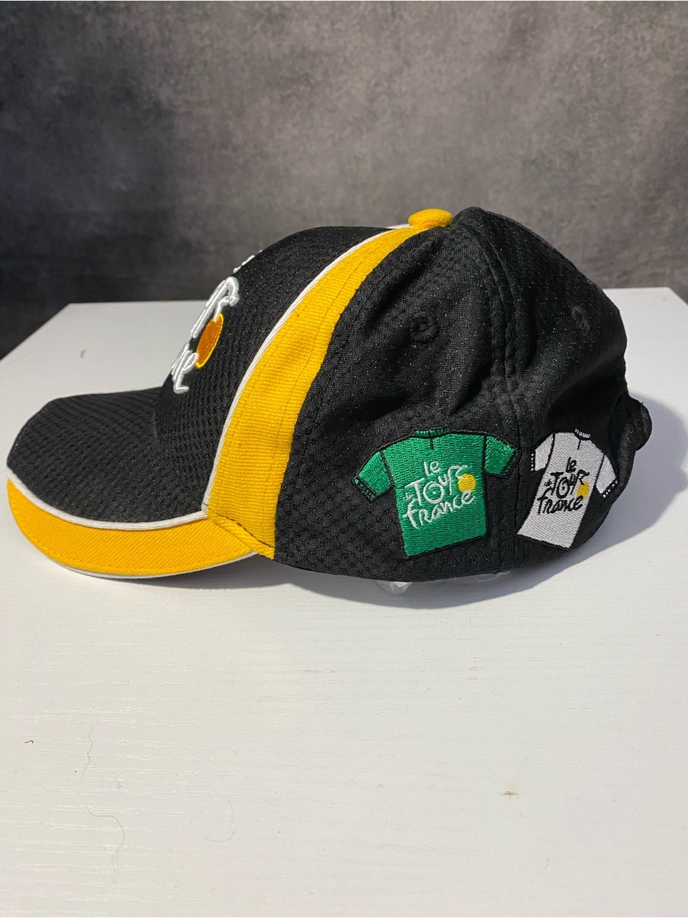 Tour de France Cycling Hat Cap Black Yellow Embroidered 4 Jerseys Strapback - Picture 2 of 6